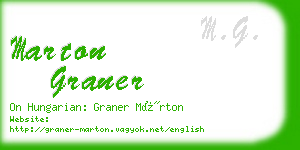 marton graner business card
